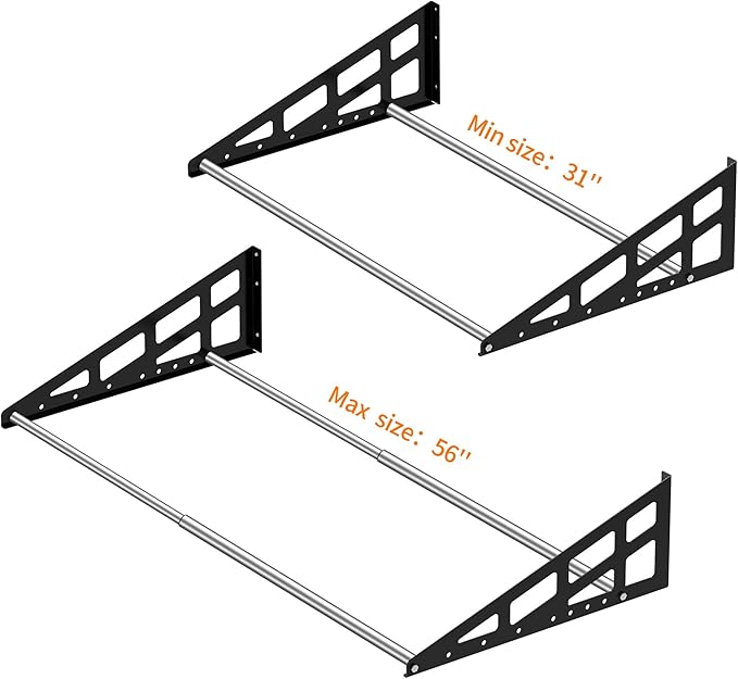 Foozet Tire Rack Wall Mount,Heavy Duty Adjustable 31"-56" Tire Storage Rack, Wheel Racks for Garage with Telescopic Rods, Hanging Garage.