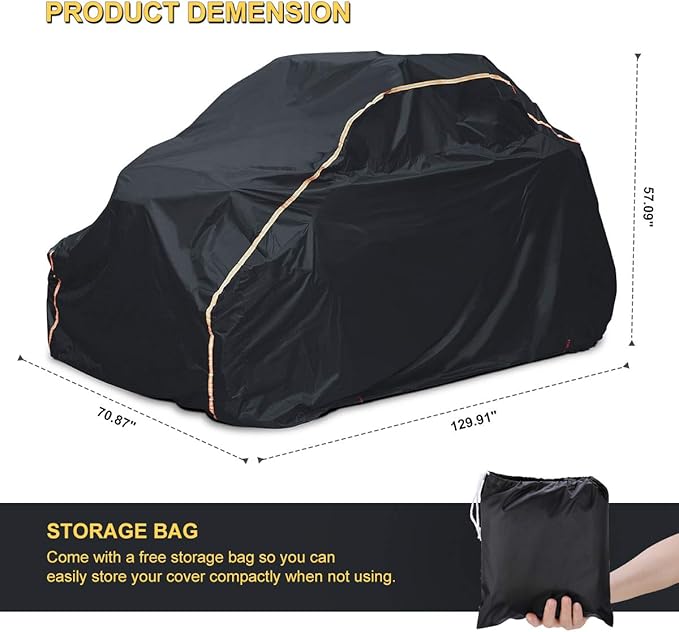 KEMIMOTO PRO XP Cover X3 Heavy Duty UTV Cover 2 Seater Large Size Compatible with Can-Am Maverick X3, Polaris RZR PRO XP, Talon, Commander, YXZ1000R, 2-3 Seater Reflective Strip Sturdy in Wind