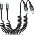 Heartbeats Coiled Lightning Cable 3FT 2 Pack MFi Certified Car iPhone Charger Cable，USB to Lightning Cable Compatible with iPhone 14/13/12/11 Pro Max/XS Max/XR/X/8/7/iPad