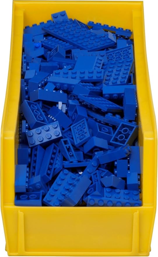 Akro-Mils 30234 AkroBins Plastic Storage Bins, Space-Saving Stackable Bins for Garage, Pantry, Craft Organization, 15-" x 5-" x 5-", Yellow, 12-Pack