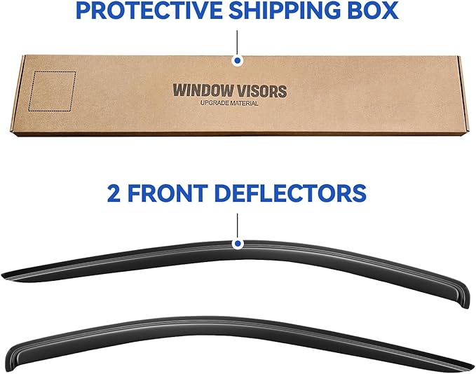 Window Visors Rain Guards for 2002-2008 Dodge Ram 1500 Regular Cab, Out-Channel Window Vent Wind Deflectors Visors Shades for 2003-2009 Ram 2500 3500 Standard Cab
