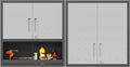 Metal Tool Cabinet,Garage Storage Cabinet System,Wall Cabinet & Locking Rolling Tool Cabinet with Doors and Adjustable Shelves,Steel Tool Cabinets for Home,Office (2 Pcs-StyleA, Black & Grey)