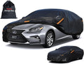 Kayme 7 Layers Car Cover Custom Fit for Lexus ES 300 330 350 (2015-2025) Waterproof All Weather for Automobiles, Outdoor Full Cover Rain Sun UV Protection.Black