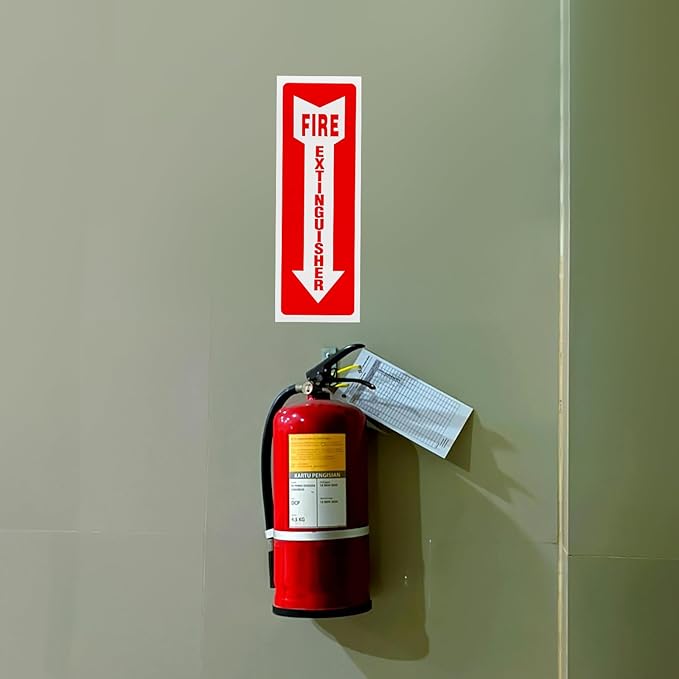 Madrigal fire extinguisher inside sticker,fire extinguisher sign,2 Pack-4x12"Premium Self-Adhesive Vinyl for UV, Weather, Scratch, Water and Fade Resistance, Indoor and Outdoor