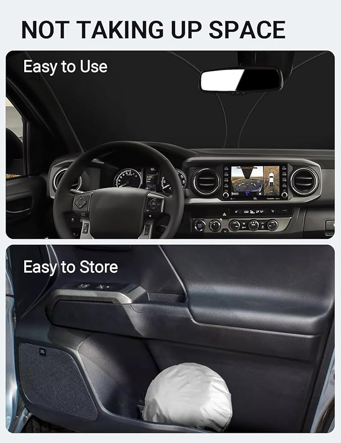 Proadsy for 2016-2023 Toyota Tacoma 2Dr 4Dr Pickup Windshield Sun Shade 4-Layer Foldable Front Sunshade Protector Sun Visor Blocks UV Rays Keep Car Cooler