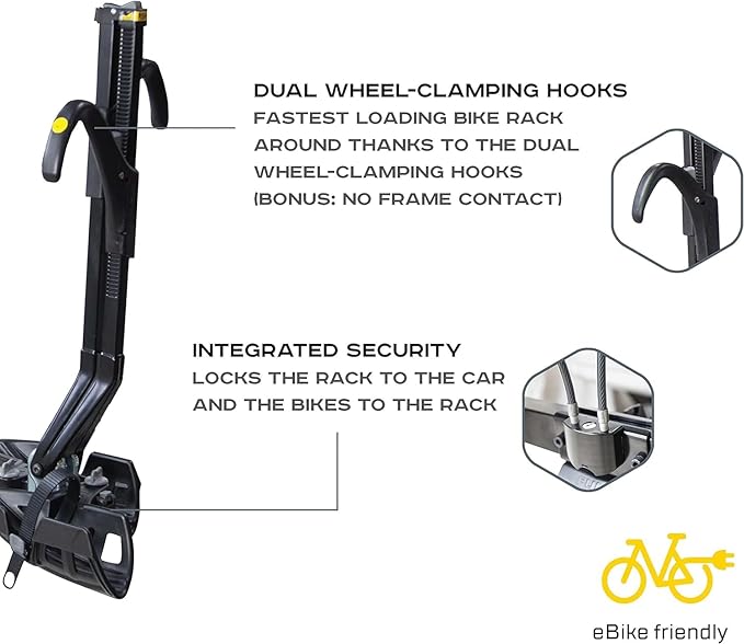 Saris SuperClamp EX 4-Bike Hitch Rack – Lightweight Platform Bike Carrier for Car, SUV, Truck – Tilting Design, Secure Wheel Clamping, Fits Road, Mountain, E-Bikes – 2" Hitch Receiver