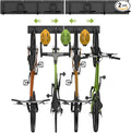 Bike Storage Rack 32Inch for 4 Bikes + 3 Helmets, Up to 300lbs, Heavy Duty Bike Hangers for Garage, Bike Hooks for Garage, Solid Steel Bicycle Storage, Bike Wall Mount, Black