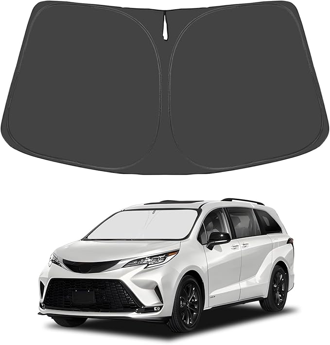 Proadsy Custom Fit 2021-2025 Sienna Mini L LE SE XLE Limited Van Windshield Sun Shade 4-Layer Foldable Front Sunshade Protector Sun Visor Blocks UV Rays Keep Car Cooler