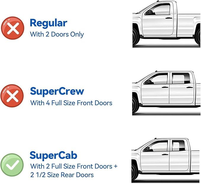 Window Visors Rain Guards for 1999-2016 Ford F250 F350 F450 Super Duty SuperCab, Out-Channel Window Vent Wind Deflectors Visors Shades for 99-16 F-250 F-350 F-450 Extended Cab