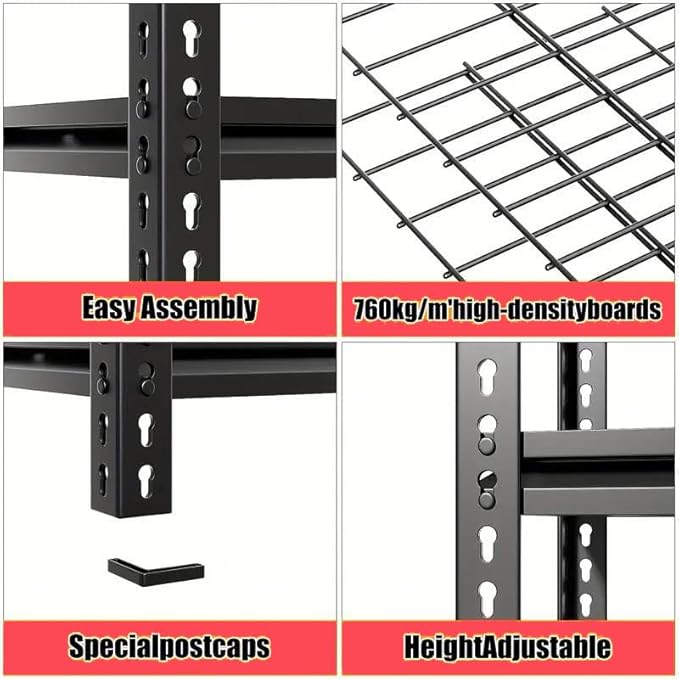 5 Tire Storage Shelving Heavy Duty Garage Shelves 2000LBS Load Bearing, Full Metal Shelving Units, Durable Construction, Adjustable Shelves, Easy Assembly, 28''W x 12''D x 60''H (60*28*12)