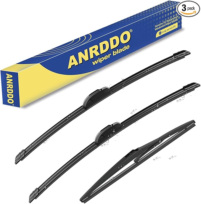 3 Wipers Replacement For 2008-2011 2012 2013 2014 2015 2016 2017 2018 2019 Toyota Highlander Windshield Wiper Blades Original Equipment Replacement - 26"/20"/12" (Set of 3) U/J HOOK