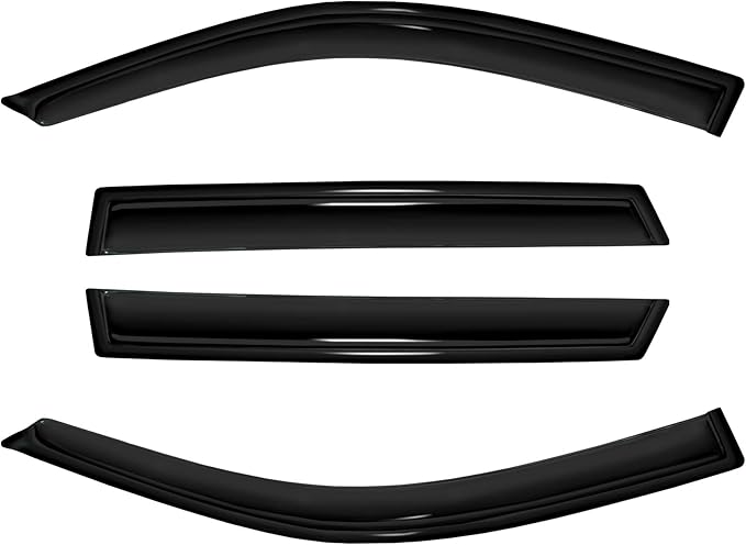 4pc Sun Rain Guards Window Visor Wind Deflector Compatible with Toyota RAV4 4 Door 2001-2005 Smoke 94434