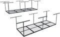 FLEXIMOUNTS 3x8 Overhead Garage Storage Rack,Adjustable Storage Organization System,Heavy Duty Metal Garage Ceiling Storage Racks,2 pack,Black