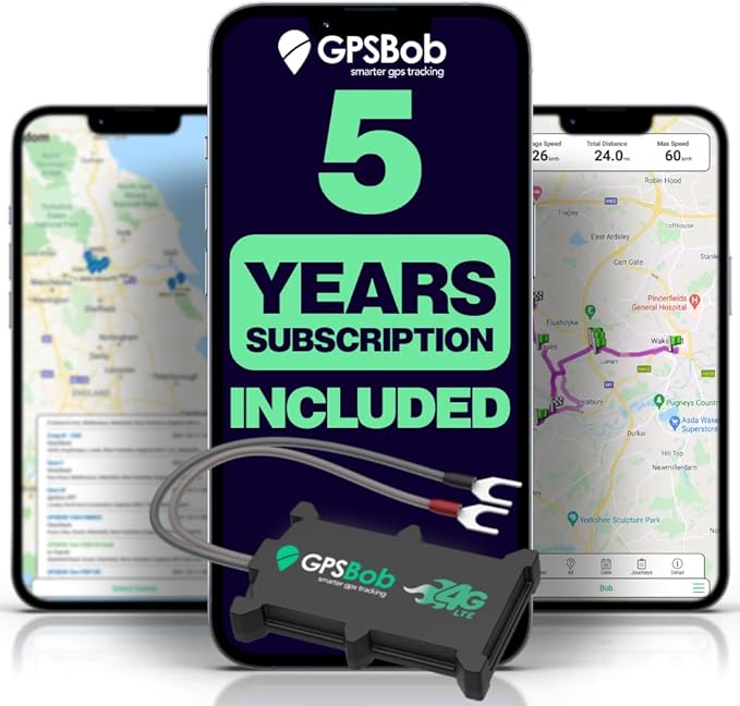 5 Year 4G 12/24v Wired GPS Tracker, All Inclusive, No Monthly Fees, No Subscriptions, One Off Fee, 5 Years Service Included, Car, Van, Truck, Caravan, RV, Plug and Play