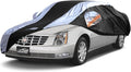 Car Cover Waterproof All Weather with Silver Strip Design, Custom Fit for DTS(2006–2011), XTS(2013-2019), CT6(2016-2020), DTS Accessory with Door Zipper & Windproof Straps