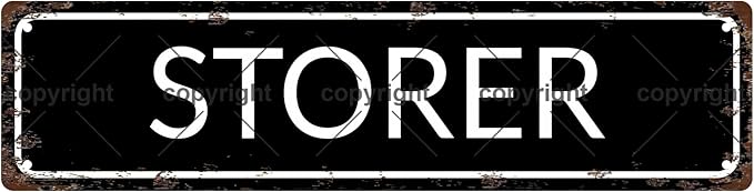 STORER Vintage Metal Tin Sign, Street Sign, Home Decor, Room Decor, Wall Decor, Bathroom Decor, Bar Decor, Cafe Decor, Garage Decor, 16 x 4 Inch