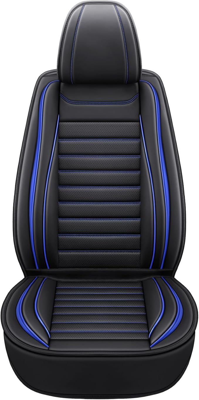 Car Seat Covers Full Set, Universal Faux Leather Car Seat Covers, Waterproof Breathable Automotive Seat Covers for Most Sedans SUV Trucks, Wine Red