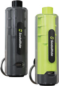 Window Breaker Seatbelt Cutter with Flashlight,2 in 1 Car Escape Tool Key Chain,Safe Hammer Glass Breaker Under Water,2 Pack, Black Green
