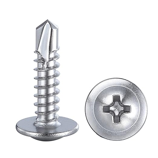 Wensilon（300pcs）#8×5/8”for Sheet Metal Self-Tapping Screws 410 Stainless Steel Truss Head High-Strength Quick Tapping Screws