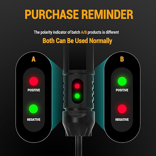 Heavy Duty 3-72V Digital LED Automotive Test Light, Circuit Tester with Polarity Indicate and Illuminating Lights, Car Truck Low DC Voltage Light Tester with Stainless Probe & 142 Inch Extended Wire