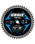 CRALY 7-1/4 Inch 48 Teeth Steel and Ferrous Metal Cutting Circular Saw Blade, 5/8 Inch Arbor, Thin Kerf, Professional Carbide Tipped Blade for Angle Iron, Threaded Rod, EMT Conduit(C0748MC)