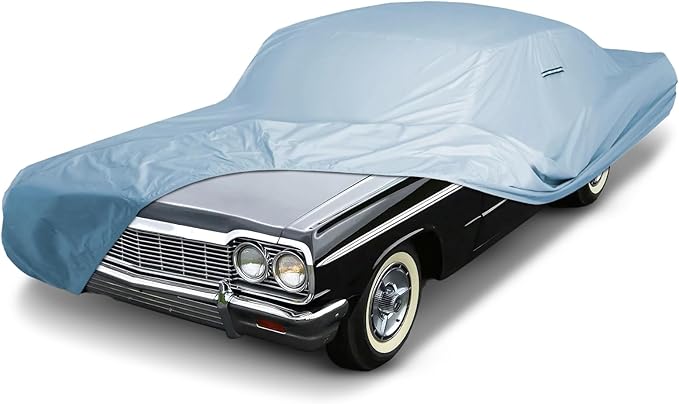 iCarCover Premium Car Cover for 1958-1971 Chevy Impala 2-Door, 4-Door Heavy Duty Waterproof All-Weather Automobiles Custom Fit Indoor Outdoor UV Snow Protection Covers with Straps and Bag