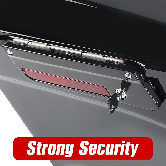XFMT Motorcycle Saddlebags Vivid Black Hard Saddle Bags Trunk W/Black Latches For Harley Touring Road King Street Glide Road Glide Electra Glide Ultra Classic 1994-2013