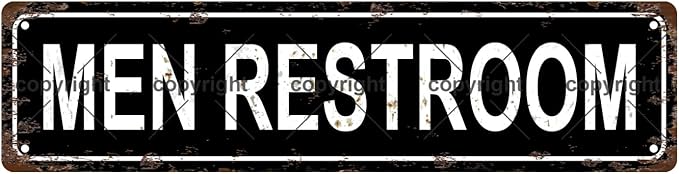 MEN RESTROOM Space Vintage Metal Tin Sign, Street Sign, Home Decor, Room Decor, Wall Decor, Bathroom Decor, Bar Decor, Cafe Decor, Garage Decor, 16 x 4 Inch