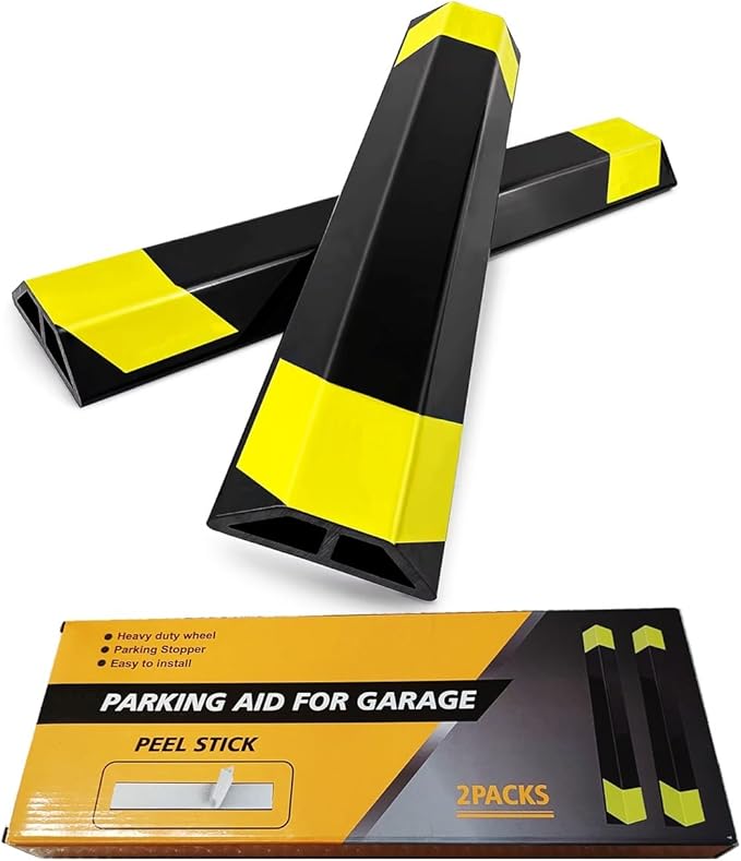 Heavy Duty Parking Aid for Garage, 16" Car Parking Stopper for Garage 2 Pack, Parking Aids Protects Car, Parking Stopper Easy to Install 2 Packs 16" L (2 Pack 16" L x 1.25H)