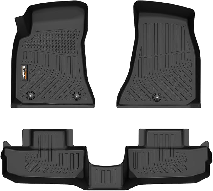 Binmotor-All Weather Car Floor Mats for Dodge Challenger 2015-2023 (RWD Version), 1st & 2nd Row, TPE Rubber Liners for Dodge Challenger Accessories Floor Liners