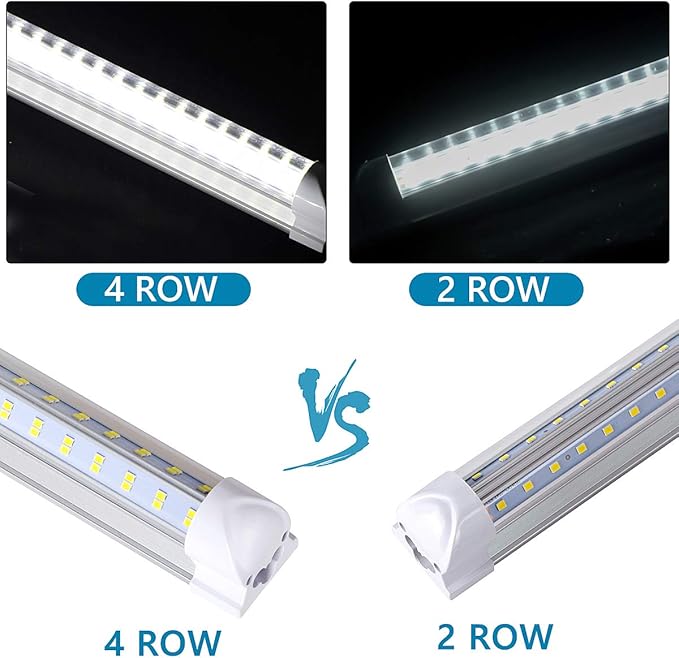 (Pack of 20), 8FT LED Shop Light Fixture - 150W 19000LM, 6000K Cold White, T8 Integrated V Shape 8' Tube Lights, High Output Bulbs for Garage Warehouse Workshop,8Feet 8Foot Led Fluorescent Bulbs