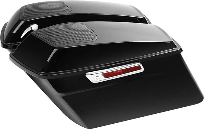 Green-L Vivid Black Hard Saddlebags with 6x9 Cut Out Speaker Lids Fit for Harley Touring Road King Street Glide Electra Ultra 2014-2024