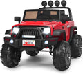 Costzon Ride on Car, 12V Battery Powered Electric Vehicle w/Parent Remote Control, Spring Suspension, Storage, 3 Speeds, LED Light, MP3, Music, USB & AUX Port, Electric Car for Kids (Red)