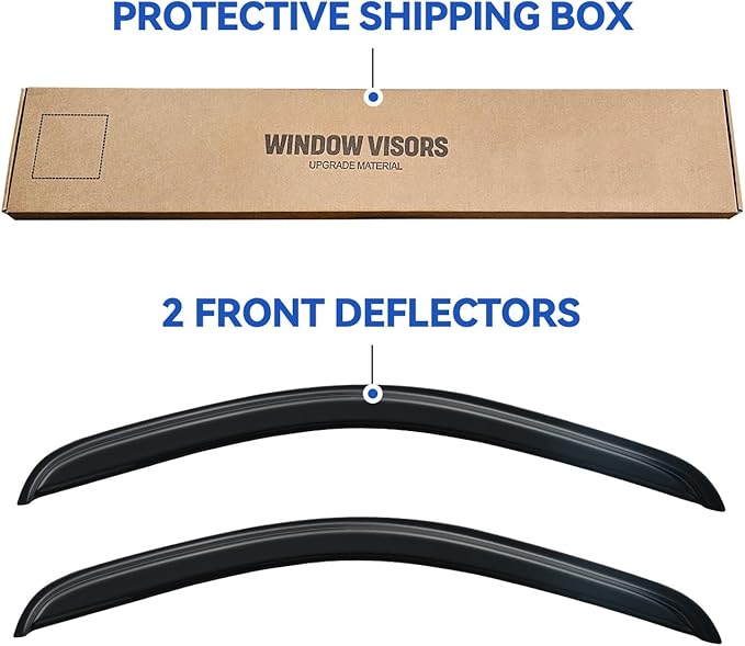 Window Visors Rain Guards for 2007-2013 Chevy Silverado/GMC Sierra 1500 Regular Cab, Window Vent Wind Deflectors Visors Shades for 07-14 Silverado/Sierra 2500HD 3500HD Standard Cab