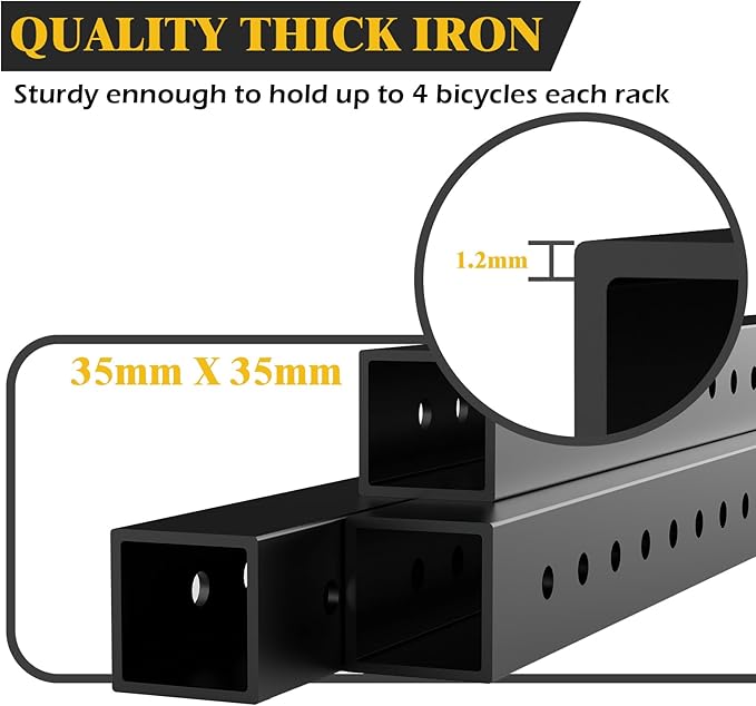 640Lbs Ceiling Mounted Bike Rack, Bike Storage Rack with 8 Adjustable Hooks, Indoor Metal Bike Rack Hanger Storage, 2pcs Set Bike Racks for Home and Garage, Up to 8 Bikes