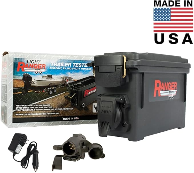 Innovative Products of America #9101 Light Ranger MUTT (7-Way Spade Pin Style with Adapter) Trailer Tester