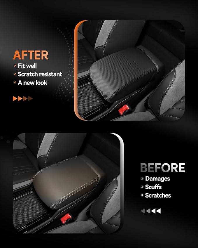 CDEFG for Volkswagen ID.4 2023-2025 Center Console Cover Armrest Box Cover for VW ID4 (Standard, S, S Plus) 2023 2024 2025 Accessories Console Arm Rest Protector