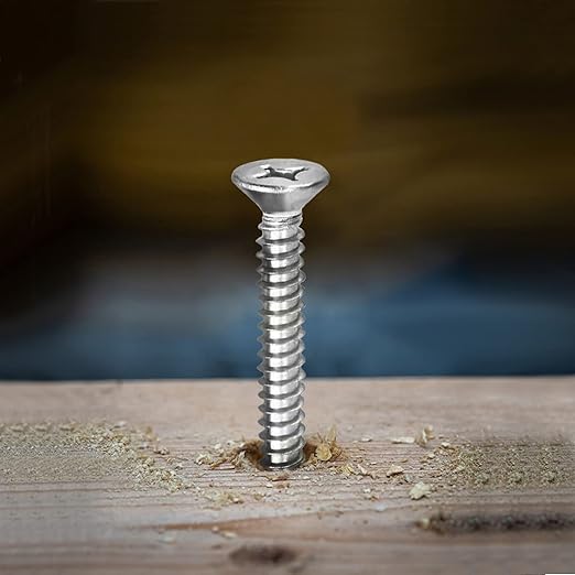 #10 x 1-1/2" Wood Screw 100Pcs 18-8 (304) Stainless Steel Screws Flat Head Phillips Fast Self Tapping Drywall Screws by SG TZH