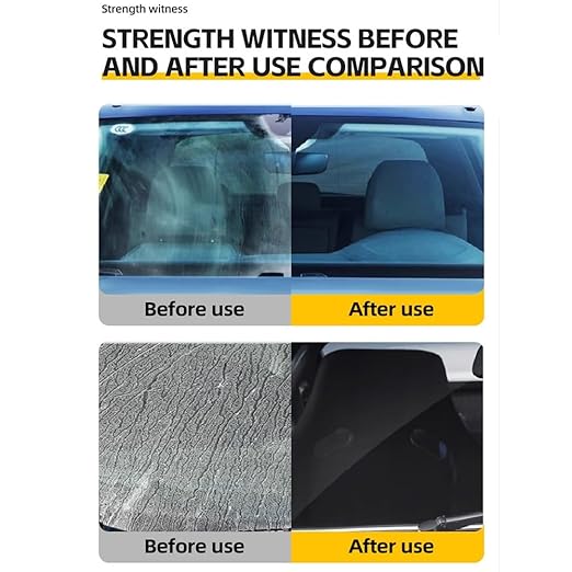 Bianca Glass Polishing Liquid D1, Bomini Car Glass Polishing Compound Windshield Cleaner Glas Oil Film Remover, Anti-Fog Hydrophobic Coating Spray, Scratches, Wiper Marks & Oil Film with Sponge