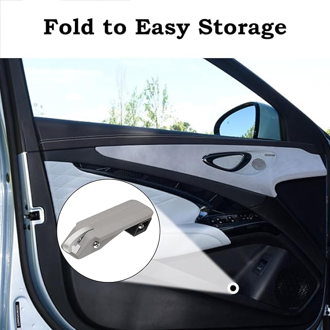 COWVIE Foldable Car Door Step Stand Pedal - Access to Vehicle's Roof Both Feet Wider Stand Pedal for Most SUV Truck Jeep, Max Load 400 Lbs