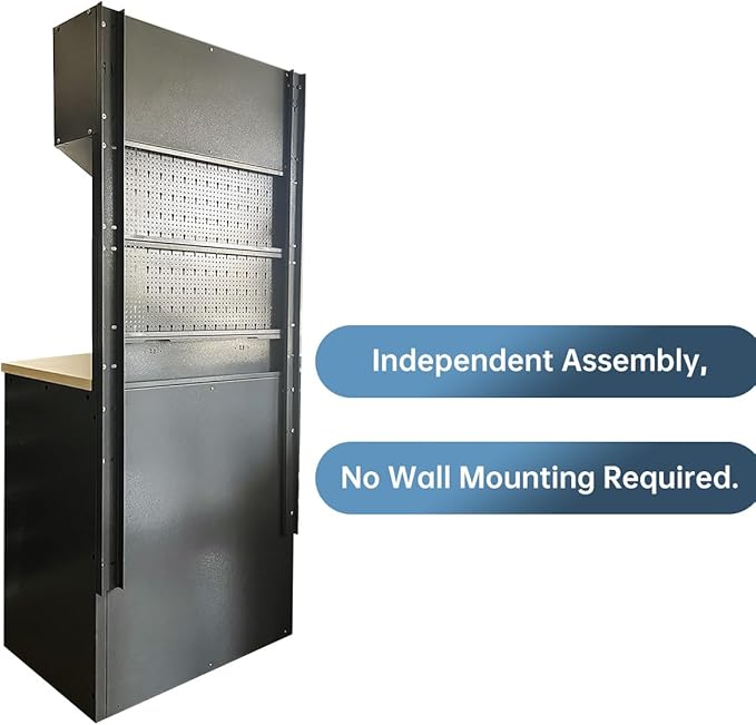JZD Storage Cabinet System Workshop, Professional Tool Storage Workbench Set, No Wall Mounting Needed, for Utility Room Pantry