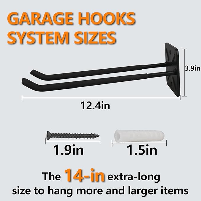 Folding Chair Rack, Heavy Duty Garage Wall Mount Organizer and Holder, Multi-Use Storage Hooks for Chairs, Ladders, Garden and Yard Tools, Durable Metal Utility Hangers (4Pack)