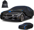 Car Cover Waterproof All Weather for Automobiles, Full Exterior Covers for Sedan & Coupe (166-178 inch) Universal Fit for BMW Z4, Prosche 718 Boxster, etc. Rain Winter Sun Snow Protection.