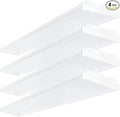 ANTLUX 4FT LED Wraparound 40W Shop Lights for Garage, 4400lm, 4000K, 4 Foot Crystal LED Wrap Light, 48 Inch Integrated Linear Strip Flush Mount Office Workshop Ceiling Lighting Fixture, 4 Pack