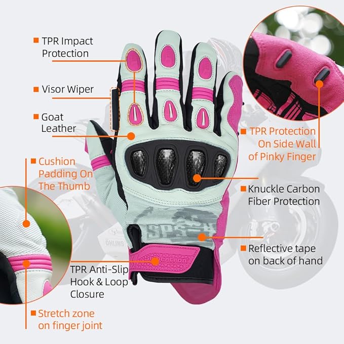 Seibertron SPS Series Touchscreen Motorcycle Motocross BMX ATV MTB Bicycle Cycling Full or Half Finger Gloves Adult and Youth