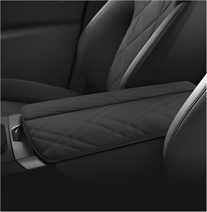 SXCY for 2022-2024 2025 BMW iX Armrest Cover [Add Pad] 2024 2025 iX Center Console Cover for 2024 2025 BMW iX Console Cover Pad 2022-2024 2025 iX Accessory (Black)