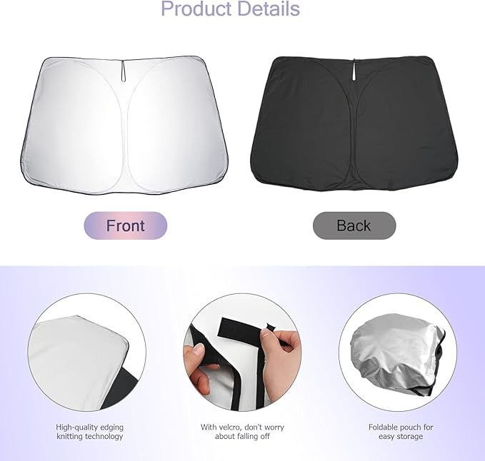 LUWU for 2023 2024 2025 Chevy Colorado & GMC Canyon Windshield Sun Shade Windshield Sunshades 2025 Chevy Colorado Accessories GMC Canyon Accessories Sunshade Cover Block UV Ray Front Window Sunshade