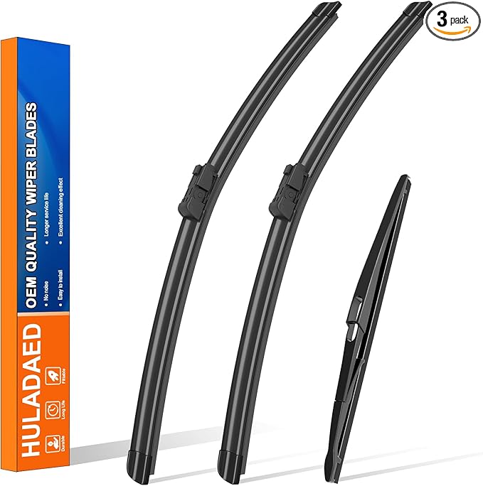 HULADAED® 22'' 20'' 10'' Windshield Wipers Replacement for Jeep Renegade 2023-2015,Silicone Front Rear Wiper blades for MY Car-All Weather & Quiet(3 PACK)