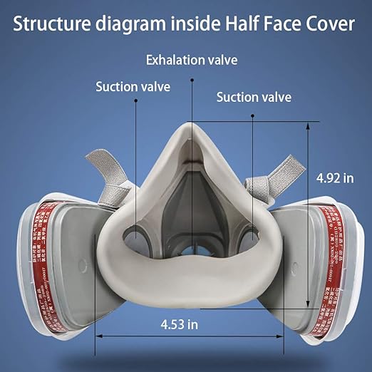 Respirator Reusable Half Face Cover Gas Mask with Safety Glasses, Filters for Painting, chemical, Organic Vapor, Welding, Polishing, Woodworking and Other Work Protection