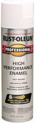 Rust-Oleum 239108 Professional High Performance Enamel Spray Paint, 15 Oz, Semi-Gloss White